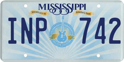 MS license plate INP742