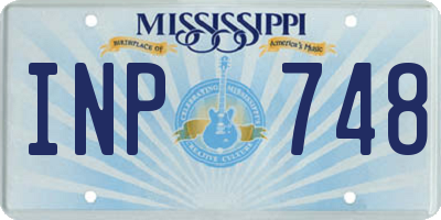 MS license plate INP748