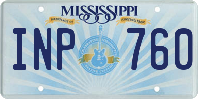 MS license plate INP760