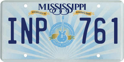 MS license plate INP761