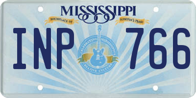 MS license plate INP766