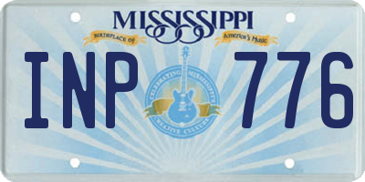 MS license plate INP776
