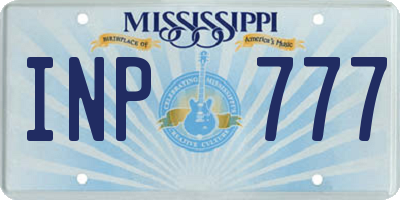 MS license plate INP777