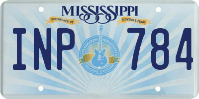 MS license plate INP784
