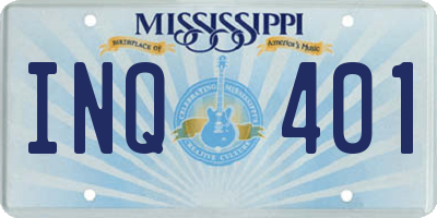 MS license plate INQ401