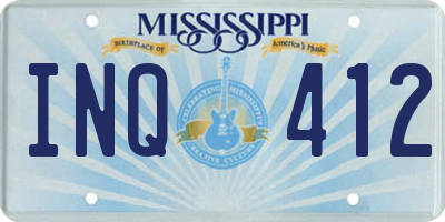 MS license plate INQ412