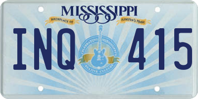 MS license plate INQ415