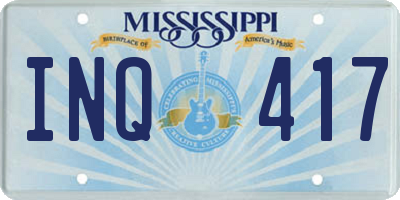 MS license plate INQ417