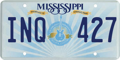 MS license plate INQ427