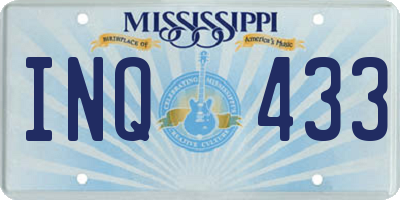 MS license plate INQ433