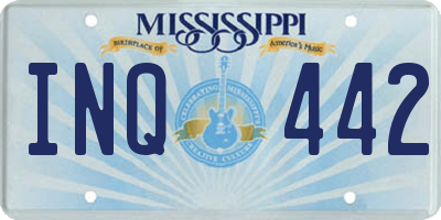 MS license plate INQ442