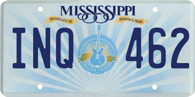 MS license plate INQ462