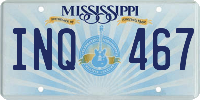 MS license plate INQ467