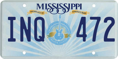MS license plate INQ472