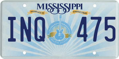 MS license plate INQ475