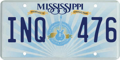 MS license plate INQ476