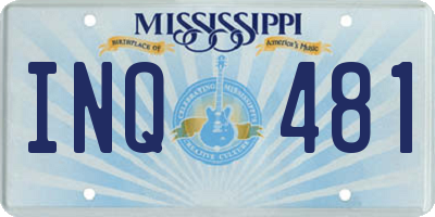 MS license plate INQ481