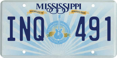 MS license plate INQ491