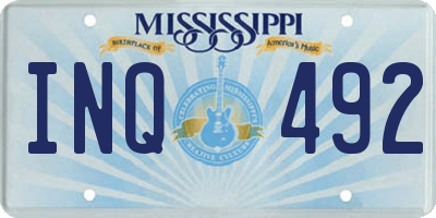MS license plate INQ492