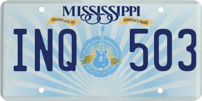 MS license plate INQ503