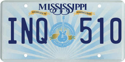 MS license plate INQ510