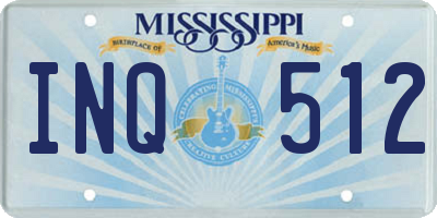 MS license plate INQ512