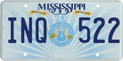 MS license plate INQ522