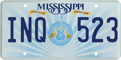 MS license plate INQ523