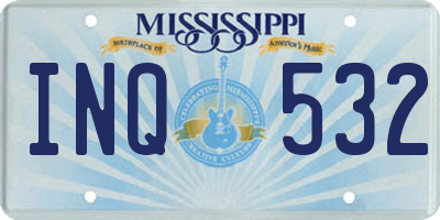 MS license plate INQ532