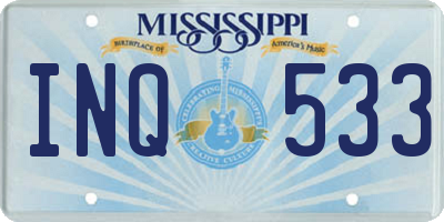 MS license plate INQ533