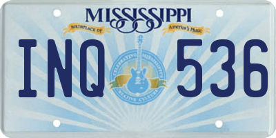 MS license plate INQ536
