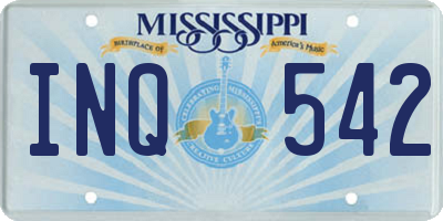 MS license plate INQ542