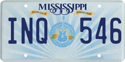 MS license plate INQ546