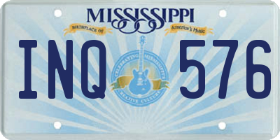 MS license plate INQ576