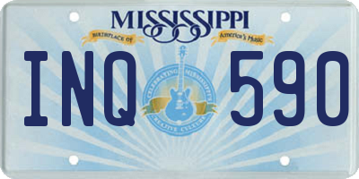 MS license plate INQ590