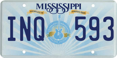 MS license plate INQ593