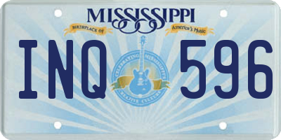 MS license plate INQ596
