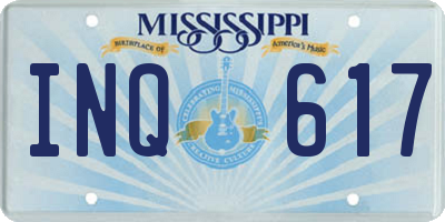 MS license plate INQ617