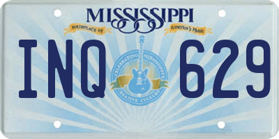 MS license plate INQ629