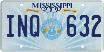 MS license plate INQ632