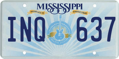 MS license plate INQ637