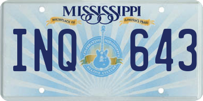 MS license plate INQ643