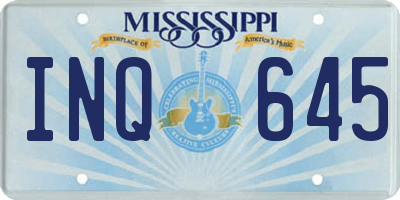 MS license plate INQ645