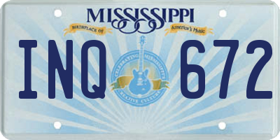 MS license plate INQ672