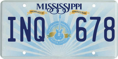 MS license plate INQ678