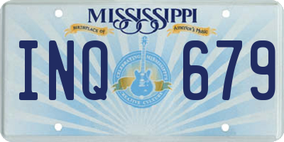 MS license plate INQ679