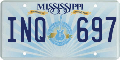 MS license plate INQ697
