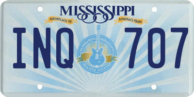 MS license plate INQ707