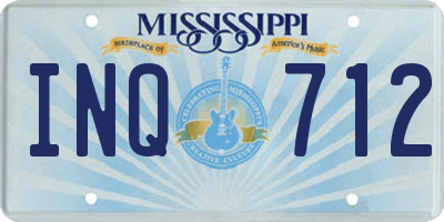 MS license plate INQ712