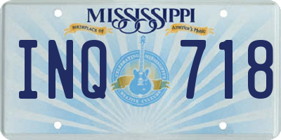 MS license plate INQ718